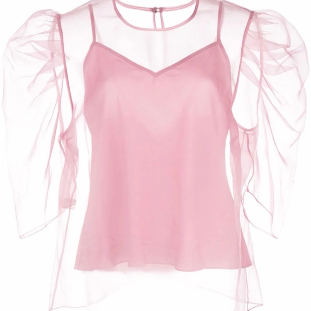 Cinq à Sept Pink Sheer Blouse